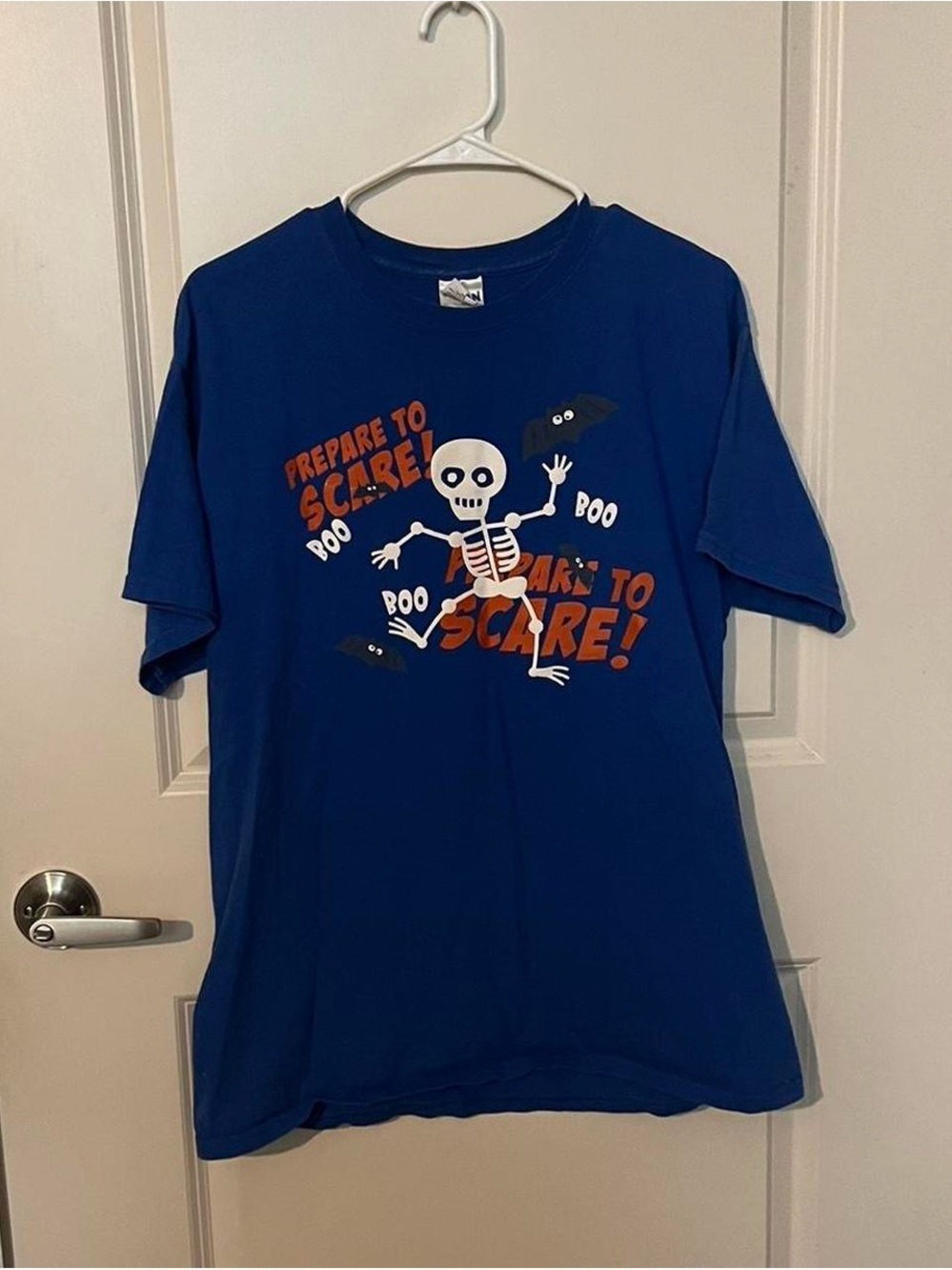 Blue Halloween Skeleton Graphic T-Shirt